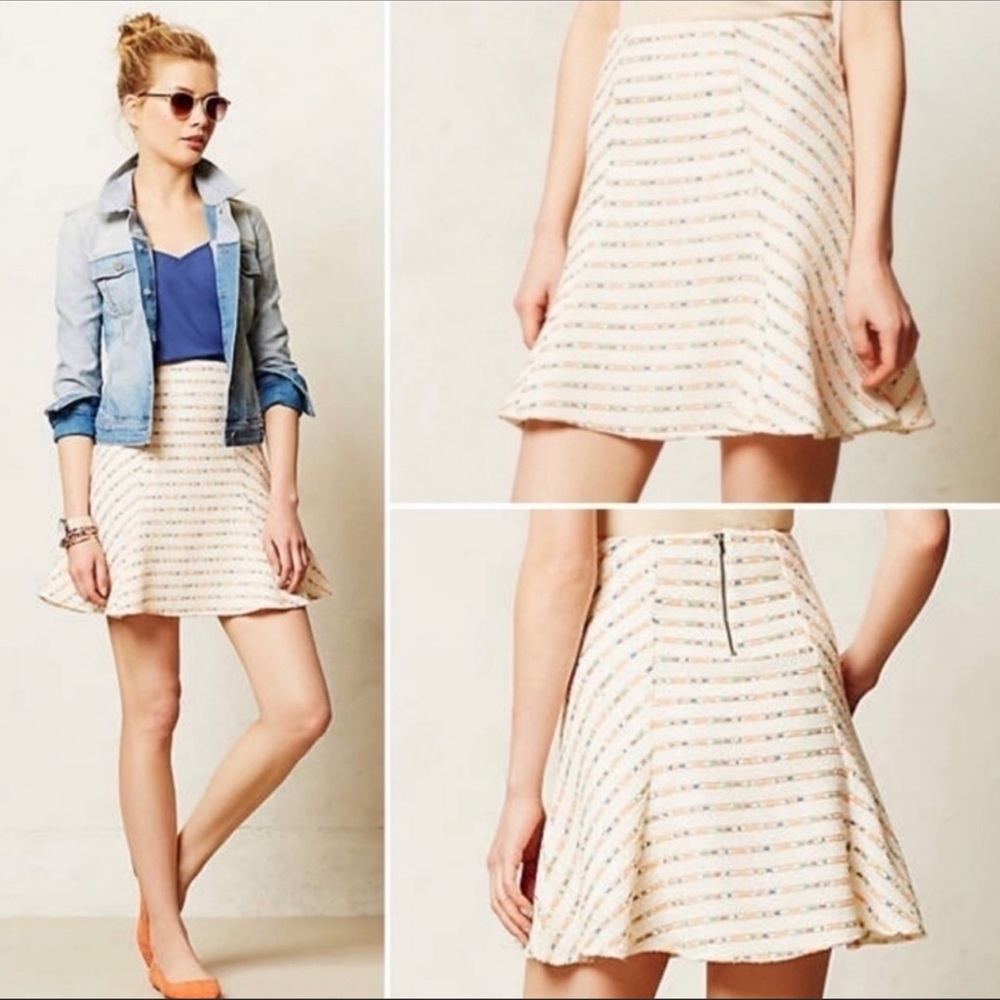 Anthropologie Maeve Lucaya Neon Swing Skirt